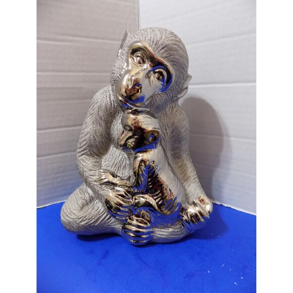 NEW Mother Monkey & Baby Figurines Statue Ape Chimp - Picture 6 of 7